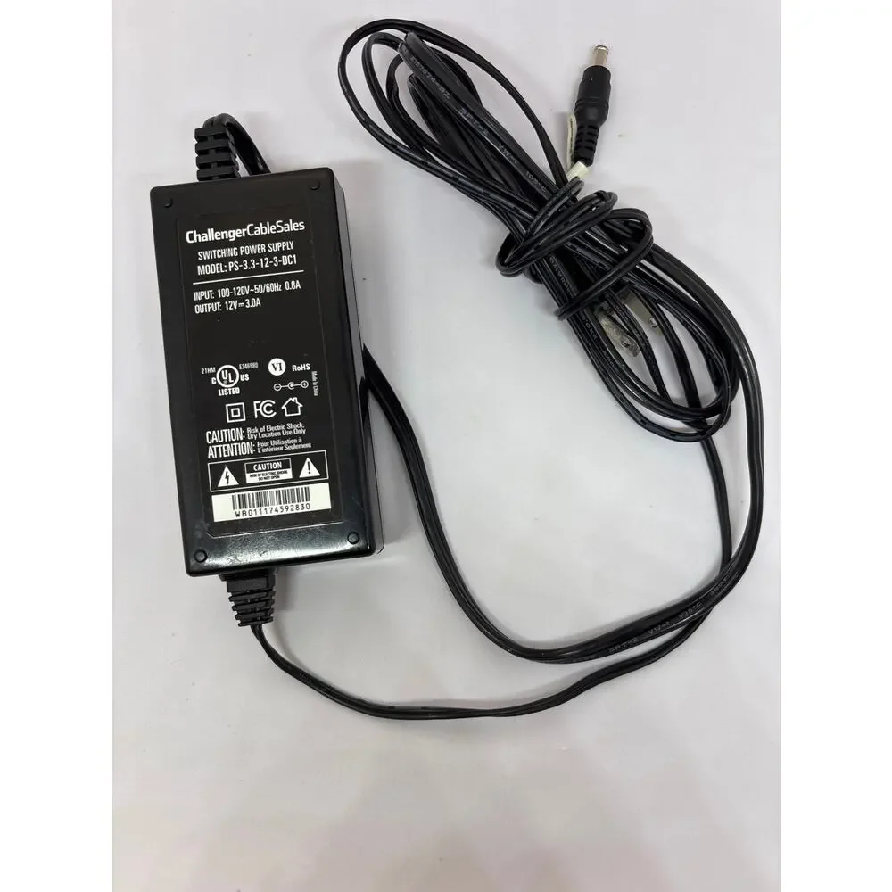 Challenger Cable Sales 12V 5A Power Supply PS-3.3-12-3-DCT for Spectrum STB